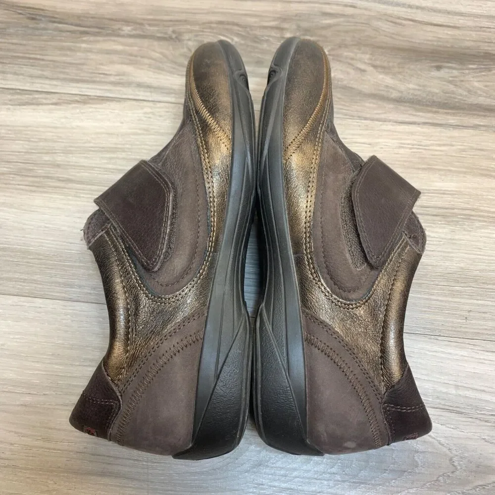 Ecco Women’s US Size 6 US 5 Brown Leather Comfort Shoes Hook & Loop - Picture 2 of 11